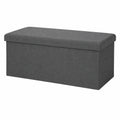 Geräumige Truhenbank mit Stauraum - Komfortabler Hocker in Anthrazit - Sitzhocker für Kinder - 110x38 cm Sitzbank