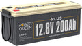 POWER QUEEN 12V 200Ah Plus 2560Wh LiFePO4 Accu met 200A BMS voor Off-Grid, bruin
