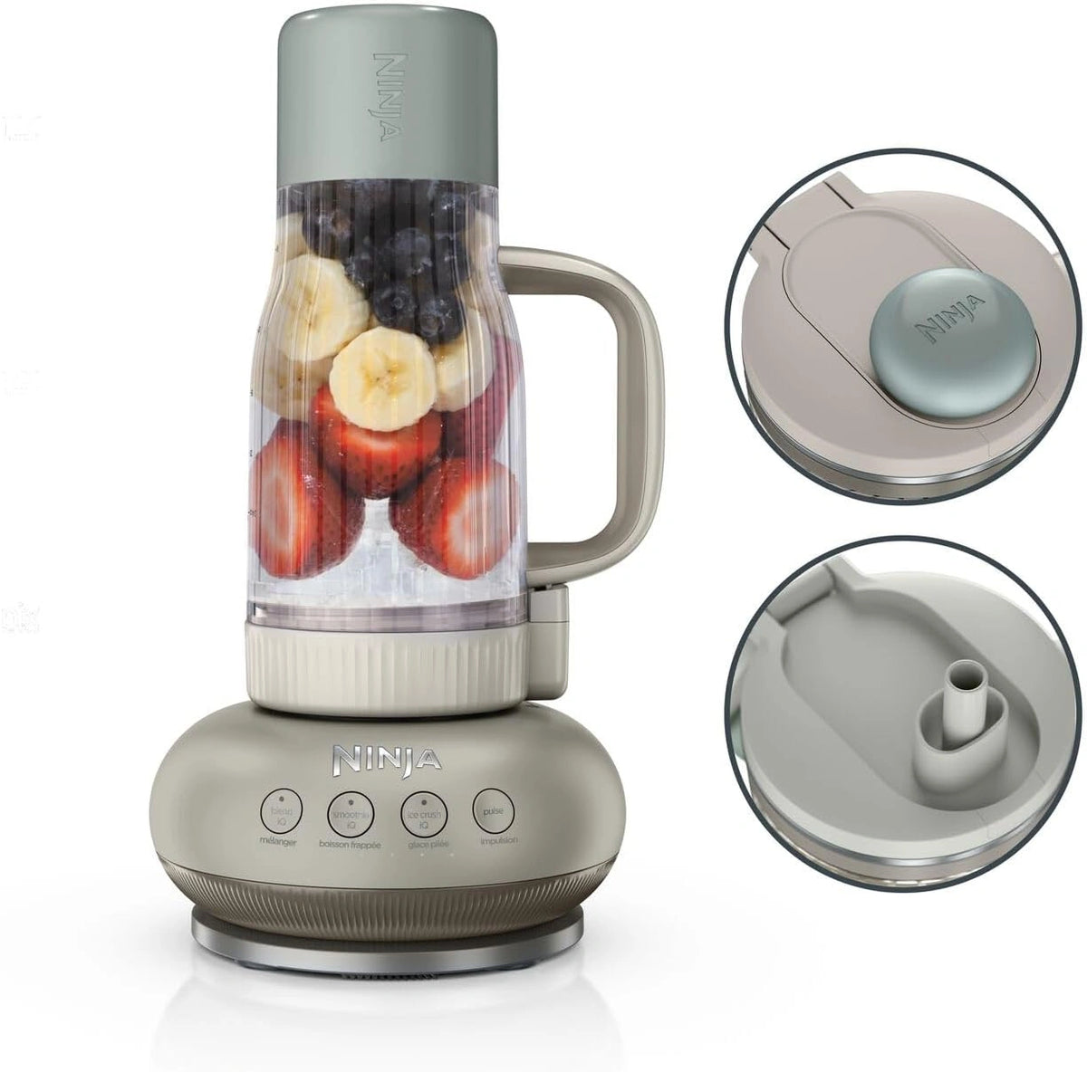 Ninja BlendBoss mixer met draagbare beker, Steen DB351EUST, zilver