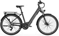 Qreate City elektrische fiets voor volwassenen, 36V 250W, 13,5Ah uitneembare accu, 27,5 inch lage instap, 7 versnellingen, hydraulische schijfremmen