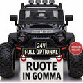 Big Adventure Elektrische auto voor kinderen, 2-zits, 24 V, met afstandsbediening, lederen zitting, deuren om te openen, dubbele elektromotor