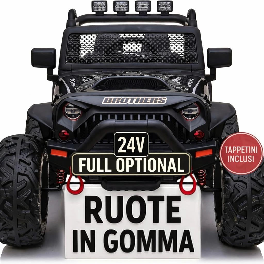 Big Adventure Elektrische auto voor kinderen, 2-zits, 24 V, met afstandsbediening, lederen zitting, deuren om te openen, dubbele elektromotor