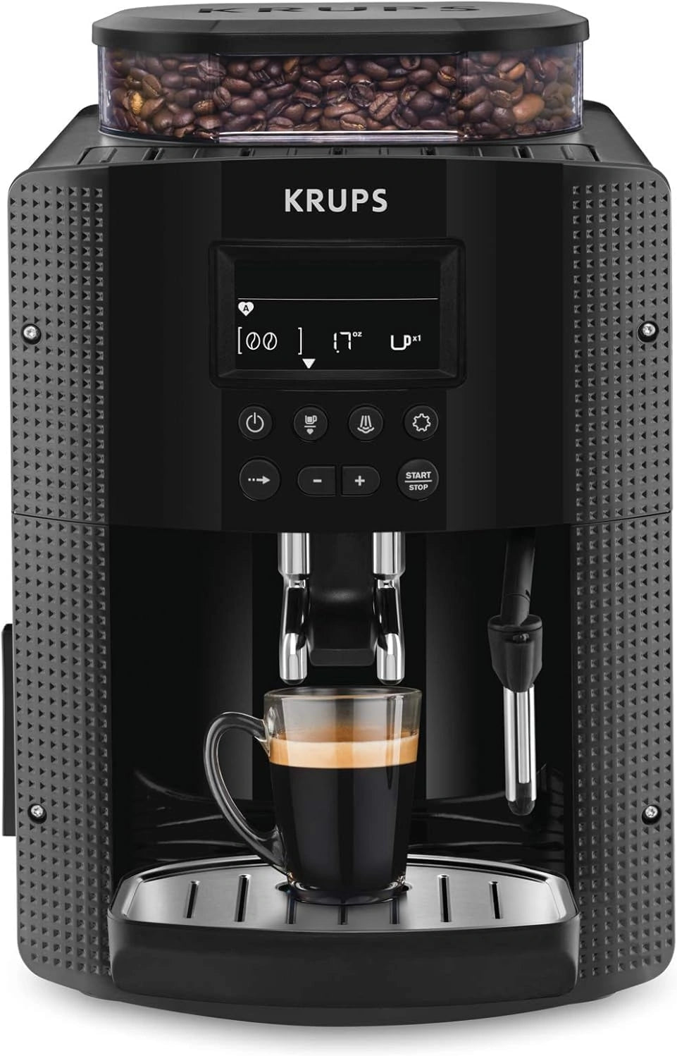 Krups Essential YY8135FD koffiezetapparaat met bonenmaler en espresso, wit