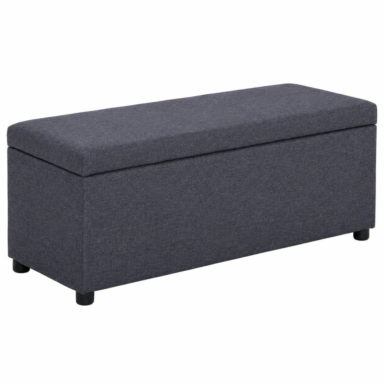 Moderne Aufbewahrungsbank 116 cm Dunkelgrau, Polsterbank mit Stauraum 109 L für Wohnung