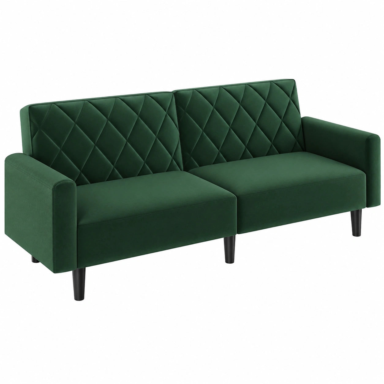 Komfortables 2-Sitzer Samt-Sofa, 159cm, Grünes Polstersofa für Wohn- und Schlafzimmer