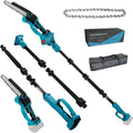 2-in-1 accu-hoogsnoeier, takkenzaag, compatibel met Makita 18 V, 6 inch kettingzaag met telescoopstang