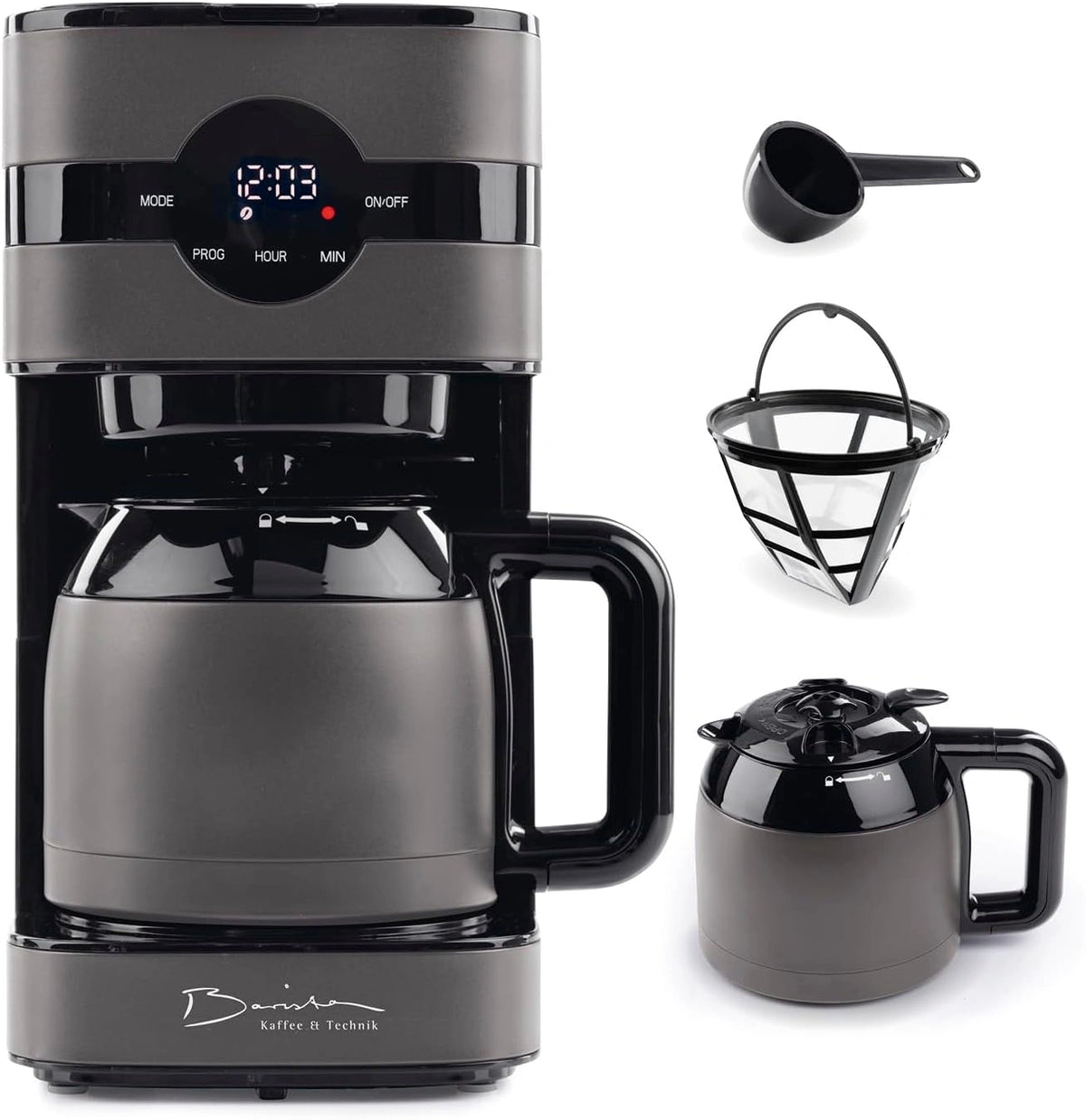 Barista Touch Iso Filterkoffiezetapparaat, koffiezetapparaat met thermoskan, filtermachine met digitaal scherm en timerfunctie, 900 W