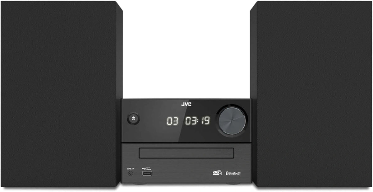 JVC UX-C25DAB, Micro HiFi-systeem met CD, USB, Bluetooth, DAB+, FM-RDS, line-in en IR-afstandsbediening, zwart