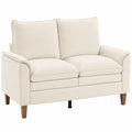 HOMCOM 2-Sitzer Sofa mit hoher Rückenlehne, 146 cm Polstersofa für kleine Räume, cremefarben