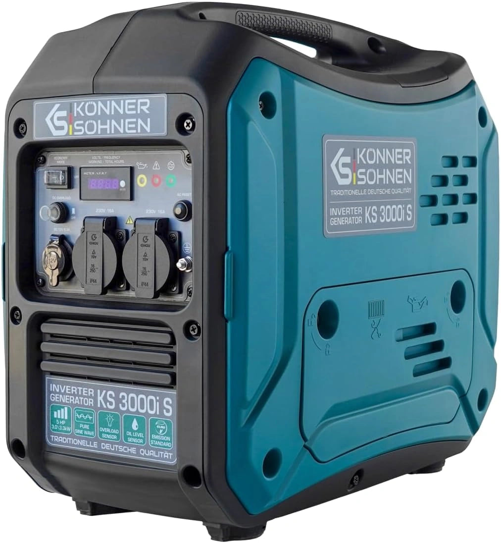 K&S Könner & Söhnen Inverter-generator, KS 3000i S, 3000 W, maximaal 3,3 kW, met eco-modus, noodstroomgenerator, zuivere sinusgolf