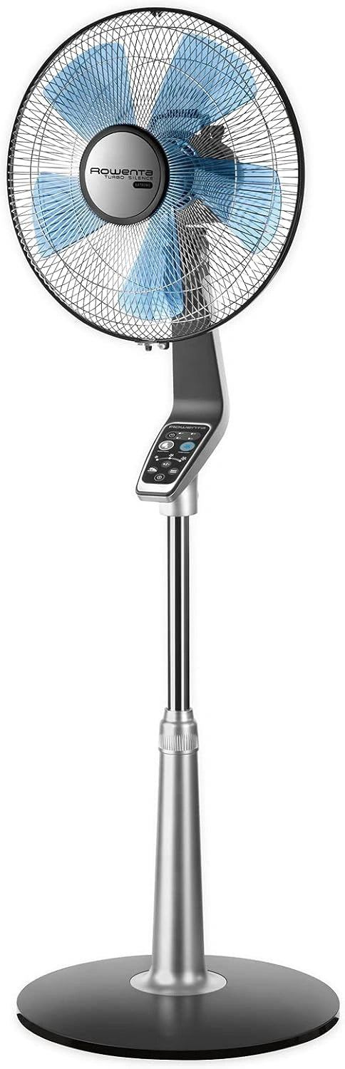 Rowenta VU5670, staande ventilator Turbo Boost Silence Extreme met afstandsbediening, diameter 40 cm, super stil, zwart/zilver