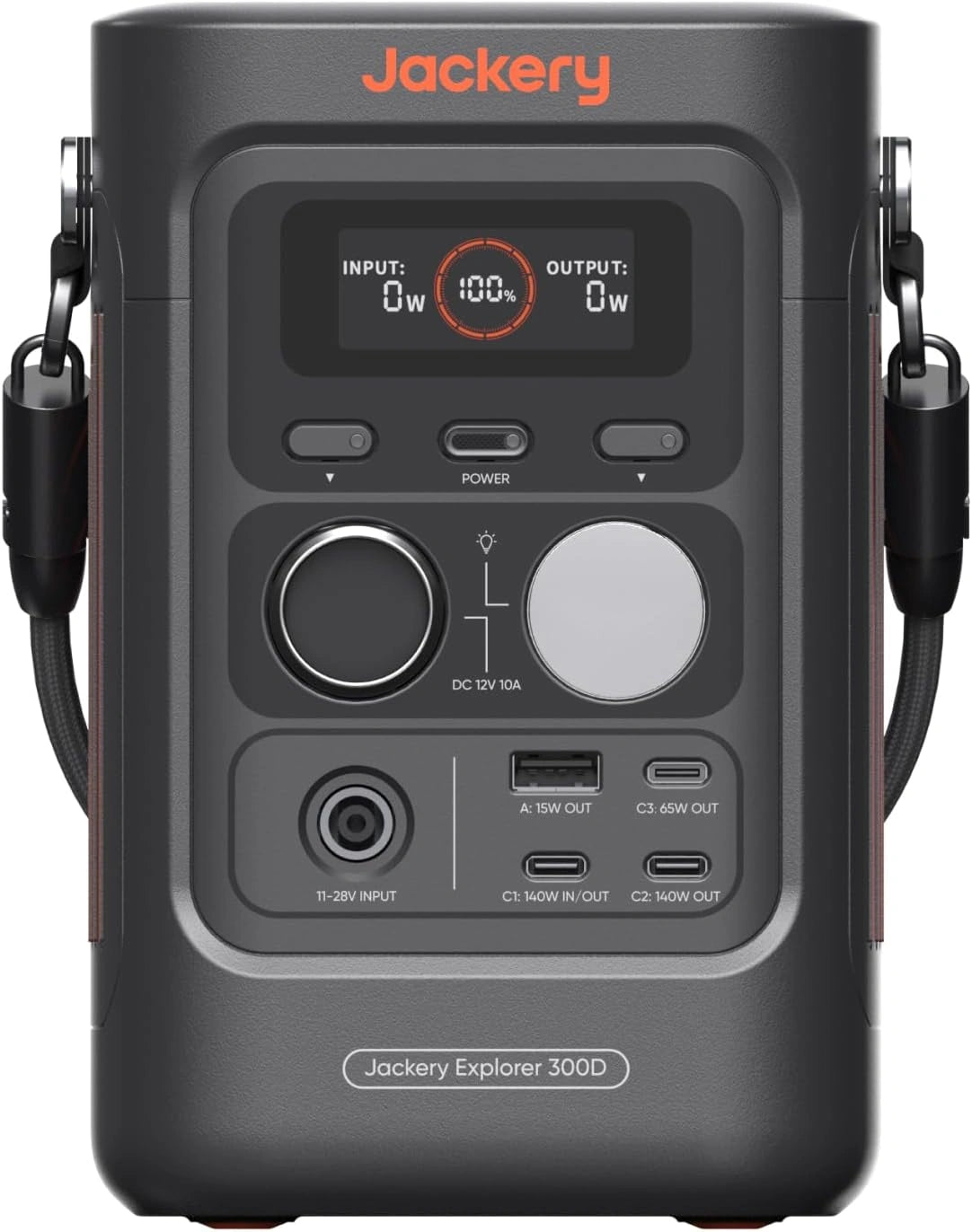 Jackery Explorer 300D Draagbaar elektrisch station, 288 Wh, LiFePO4, bruin/zwart