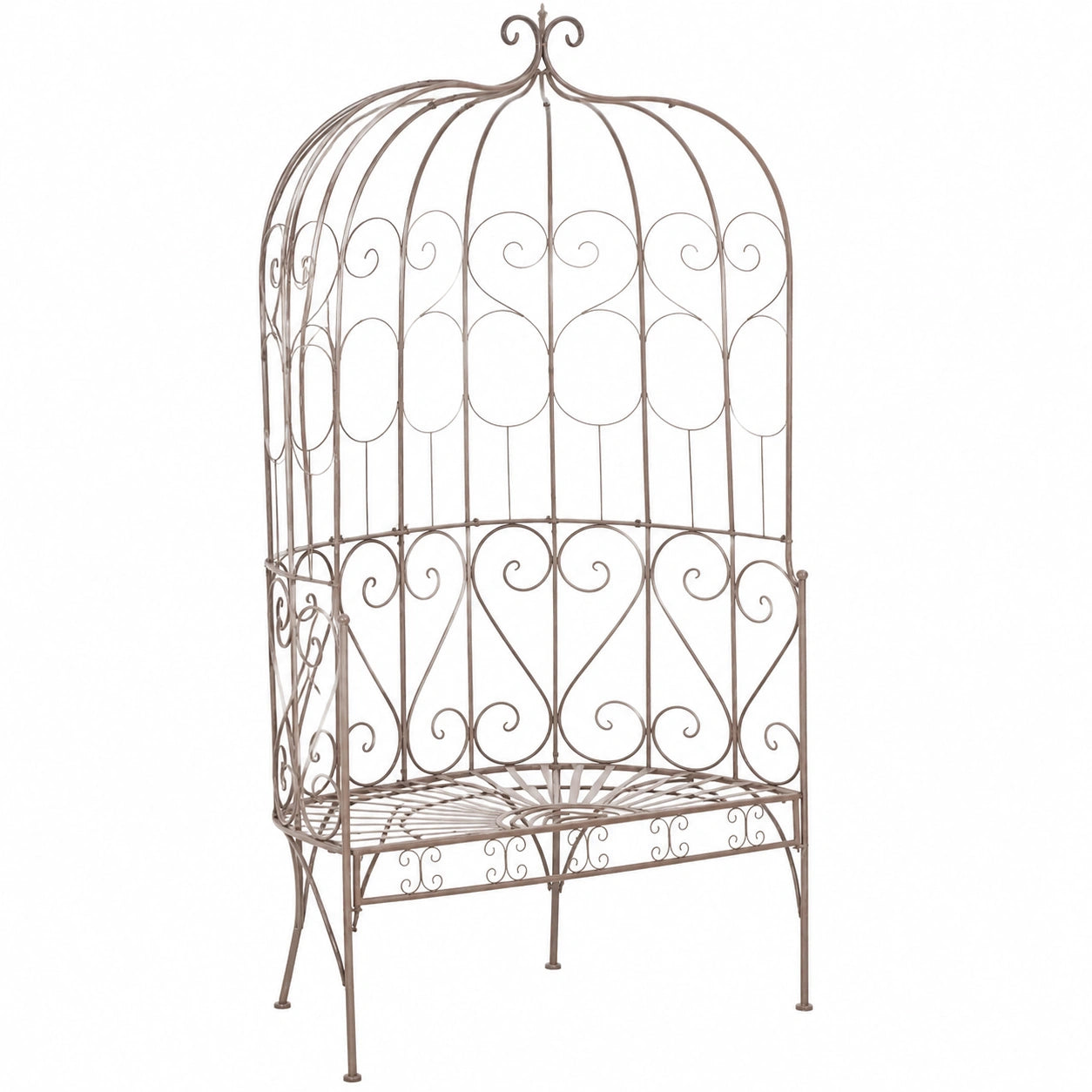 Vintage Eisen Gartenbank 95 cm in Braun – Klassische Sitzbank für Terrasse und Balkon