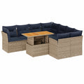 Poly-Rattan Lounge-Set, wetterfest, mit Hebe-Tisch und Stauraum, für Balkon und Terrasse