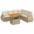 Poly Rattan Gartenlounge Set, Beige, wasserfest, modular, mit Stauraum, für Terrasse und Balkon