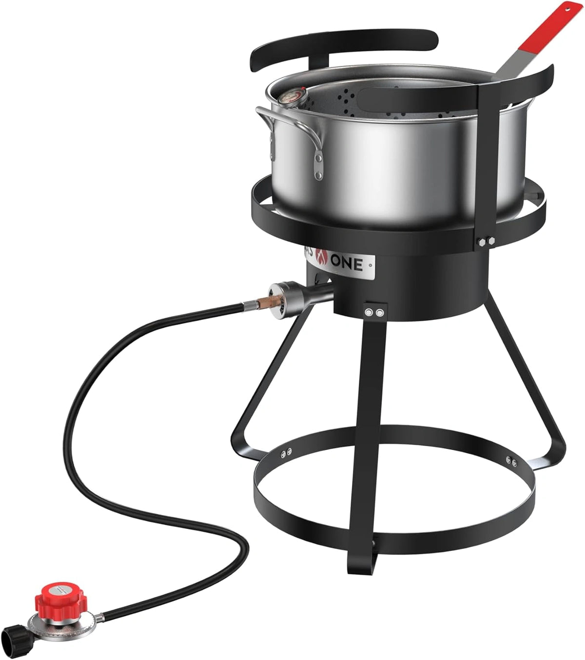 Gas One Propaan Friteuse met 10Qt Frituurpan, Hoogwaardige zeefmand Aluminium Pot voor Vis Fry Kippenvleugels, Zeevruchtenpot