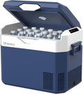 BINGI Compressor Koelbox, 30 Liter Draagbare Auto Koelkast, 12/24 V DC en 230 V AC voor Auto, Vrachtwagen, Camping, Camper en Stopcontact, blauw