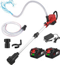 ONEVAN Accu-regentonpomp met telescoopstang, borstelloze draadloze elektrische waterpomp, 21 V, 10 m opvoerhoogte, debiet 2740 l/u, 2 m slang