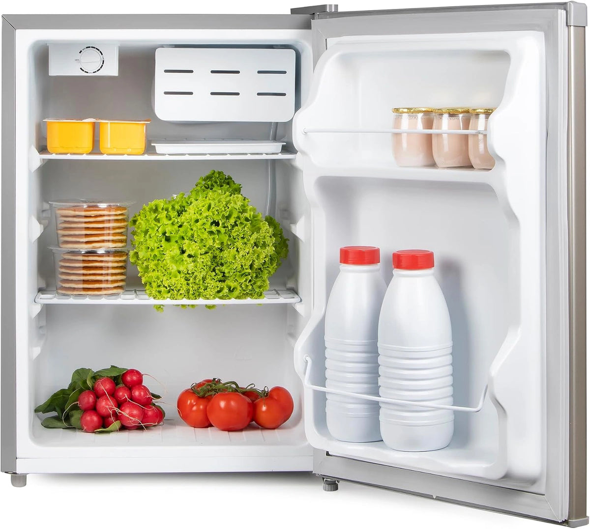 PRIMO PR154FR Tafelmodel Koelkast, 66 liter, energieklasse E, Vrijstaand, Zilver
