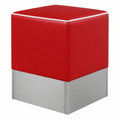 CUBO Esszimmer Würfelhocker, rot, Leder, 48 cm Sitzhöhe, 1,1 mm Lederstärke, 35 Rg Schaumstoffdichte
