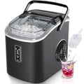 EUHOMY Kleine ijsblokjesmachine, klaar in 6 minuten, produceert 9 blokjes, 12 kg/dag, zelfreinigend, draagbare ijsblokjesmachine met handvat