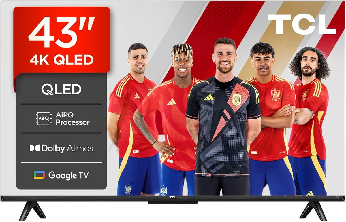 TCL 43T69C, TV QLED 43 (109 cm), 4K UHD 3840x2160, HDR10+, Android TV, 3xHDMI 2.1, Wi-Fi, rood
