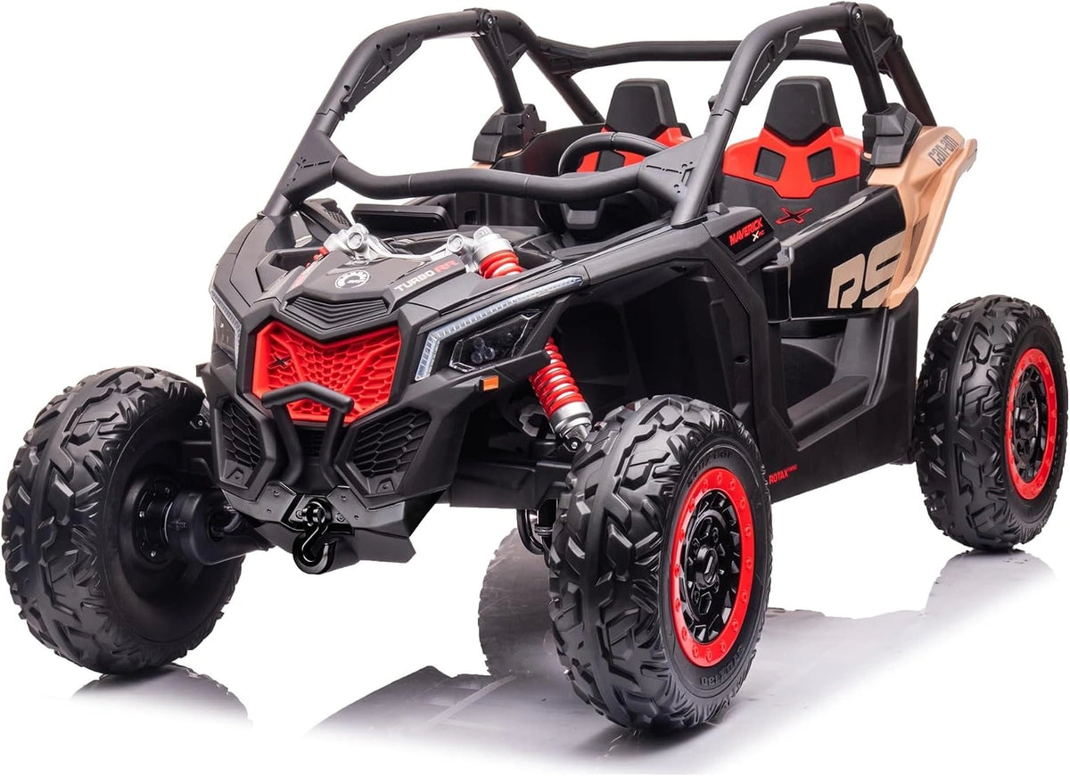 FINOOS Elektrische auto voor kinderen, tweezits, 24 V, Can-Am. Maverick 4 x 4 Buggy, 24 V, tweezits, met afstandsbediening 2,4 GHz, 4 x 200 W motor