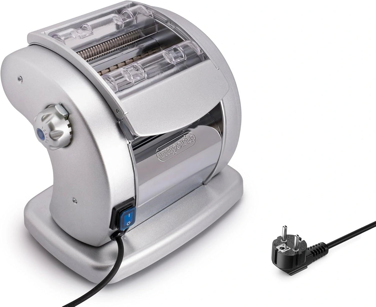 Imperia Elektrische pastam-restauratiemachine, 100% Made in Italy, verse pastamachine van staal met elektromotor 220 V. Elektrische bladermachine voor