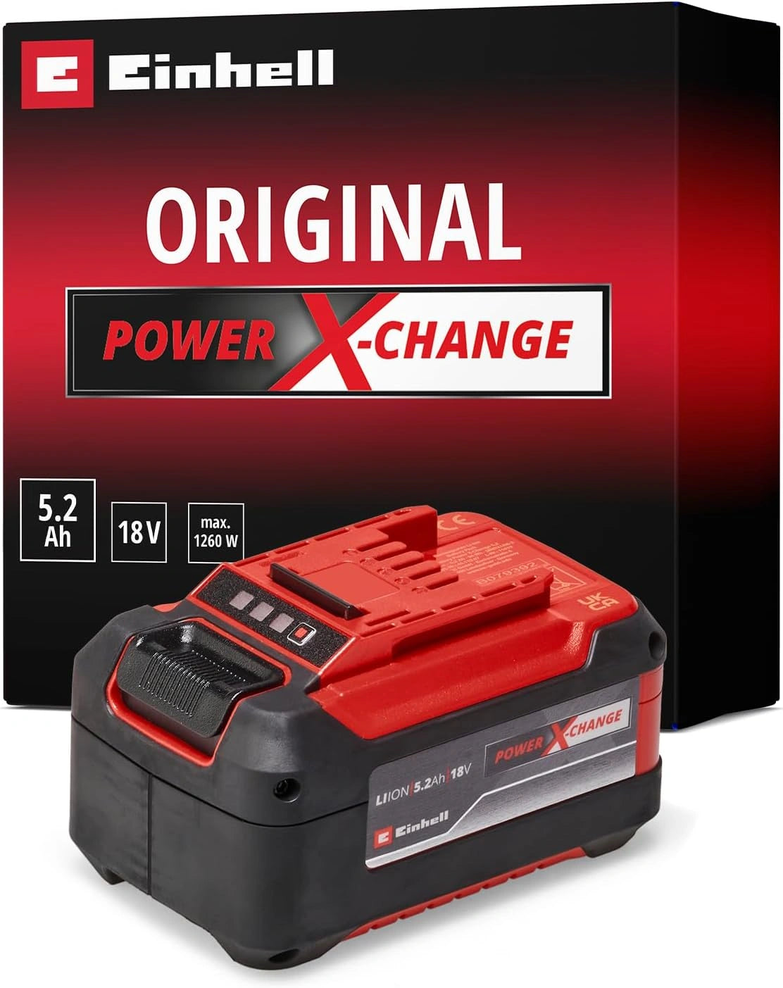 Einhell originele accu PXC 18 V 5,2 Ah, zwart