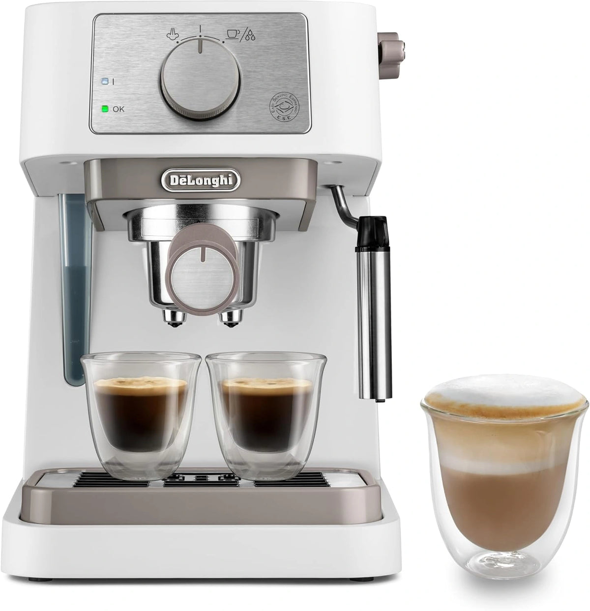 De'Longhi Stilosa EC260.W Handmatig koffiezetapparaat, 15 bar druk, cappuccino-systeem, automatische uitschakeling, compatibel met ESE-pads, 2 etages