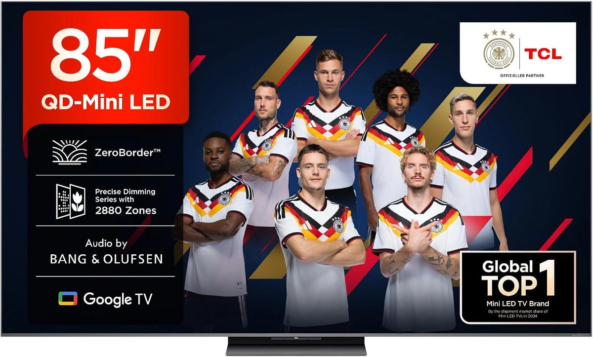 TCL 85Q8C 85 inch QD-Mini LED-tv, 4K HDR Premium 5000, ZeroBorder™, Smart, zwart