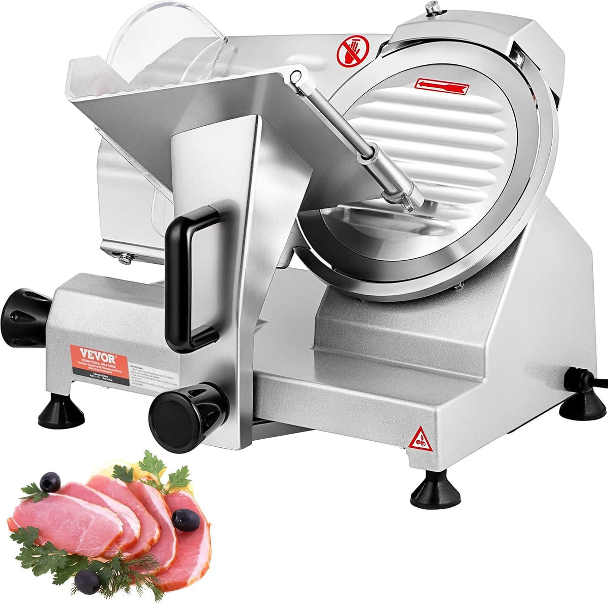 Commerciële Vleessnijmachine, Elektrische Deli Food Slicer, Carbon Steel Blade Elektrische Voedselsnijmachine, 350-400 RPM Vleessnijder