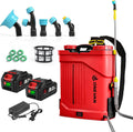ONEVAN Elektrische sproeier, 20 l, accu-druksproeier, 2 x 3,0 Ah, mengfunctie, 5 sproeiers en telescopische lans, draadloze sproeier voor tuin