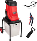 LEHMANN Elektrische Hakselaar 3000 W, Tuinhakselaar voor takken tot 45 mm, Bladhakselaar met robuust chassis, Wielen 50 L Opvangbak