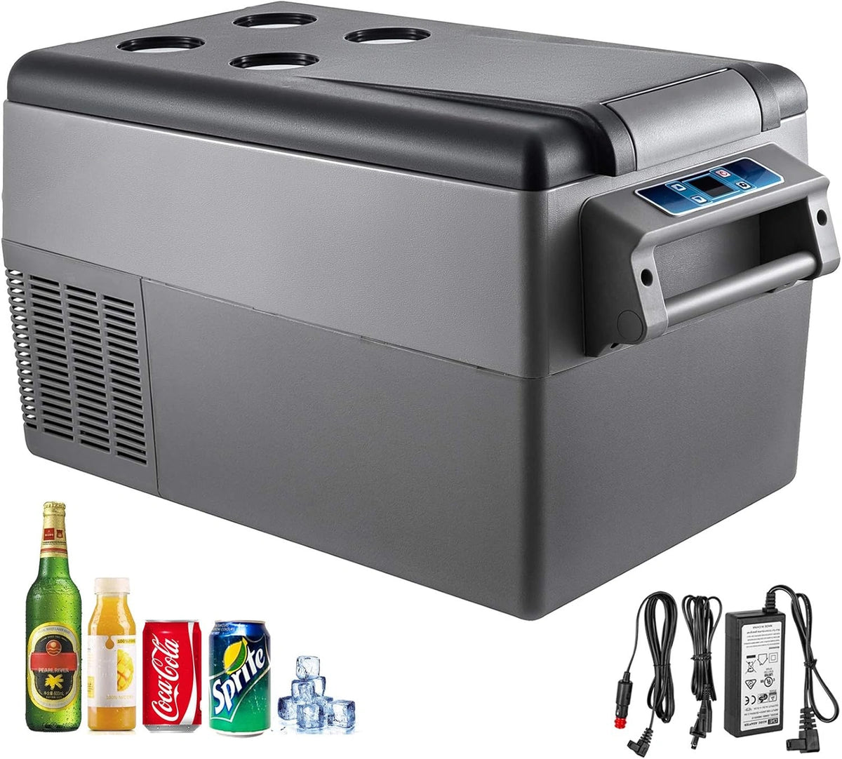 VEVOR Draagbare koelkast voor de auto, 220 V/12 V, draagbare autovriezer, -20 °C, 20 °C, mini-campingkoelkast met lcd-scherm, app-bediening
