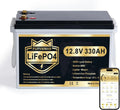 LiFePO4 12 V 330 Ah bluetooth-batterij BMS 200 A, 15000 cycli, 4224 Wh, bescherming tegen lage temperatuur, diepe cycle, compacte camper, camper