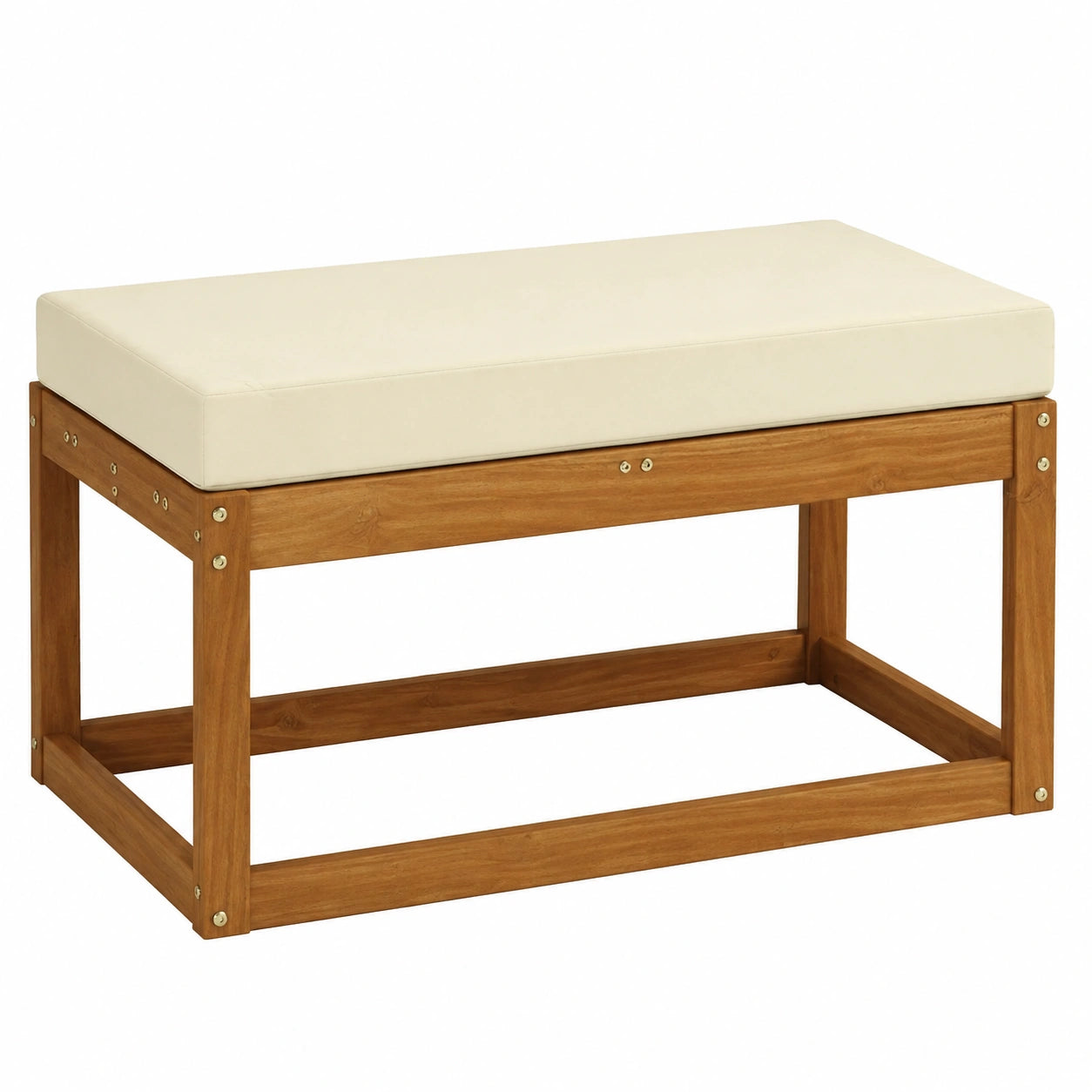 Modulare Eckbank aus Akazienholz für Garten und Terrasse, inkl. Kissen, 79x43x37 cm, wetterfest