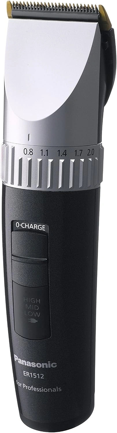 Panasonic ER-1512 Professionele tondeuse, werkt op batterijen en netvoeding, per stuk verpakt, zwart