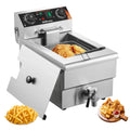VEVOR Professionele elektrische friteuse 3000 W met mand, Single Oil friteuse van roestvrij staal 11 l met tijd- en temperatuurcontrole