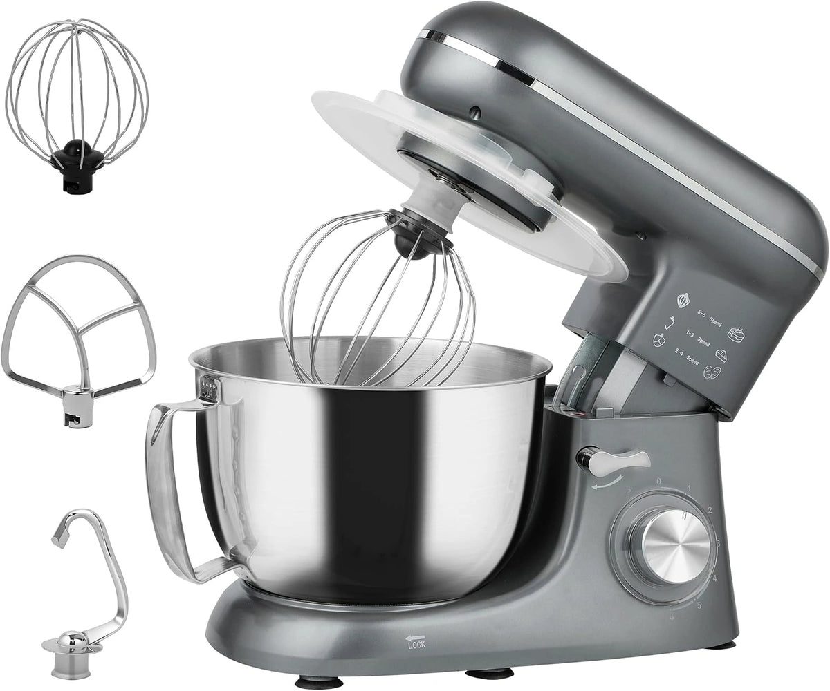 HOMCOM 1300W Professionele deeg- en deegmixer 4,5 liter Zilver