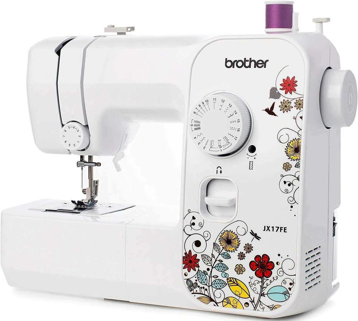 Brother JX17FE (Fantasy uitvoering) Draagbare elektrische naaimachine met 17 steken, eenvoudig voor beginners, automatische nietmachine, creatief