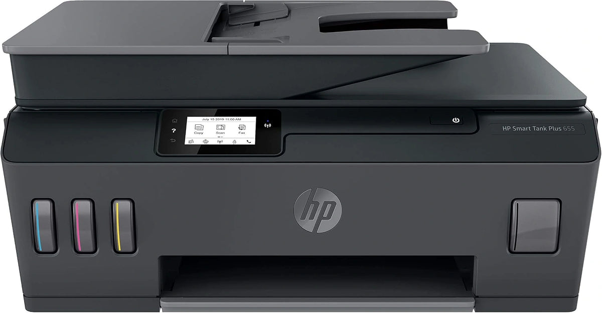 HP Smart Tank Plus 655, Draadloze Wifi kleuren inktjet printer voor thuis (Printen, kopiëren, scannen, faxen, automatische documentinvoer)