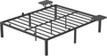 VASAGLE tweepersoons ledikant, metalen bedombouw met opbergplanken, bruin/grijs