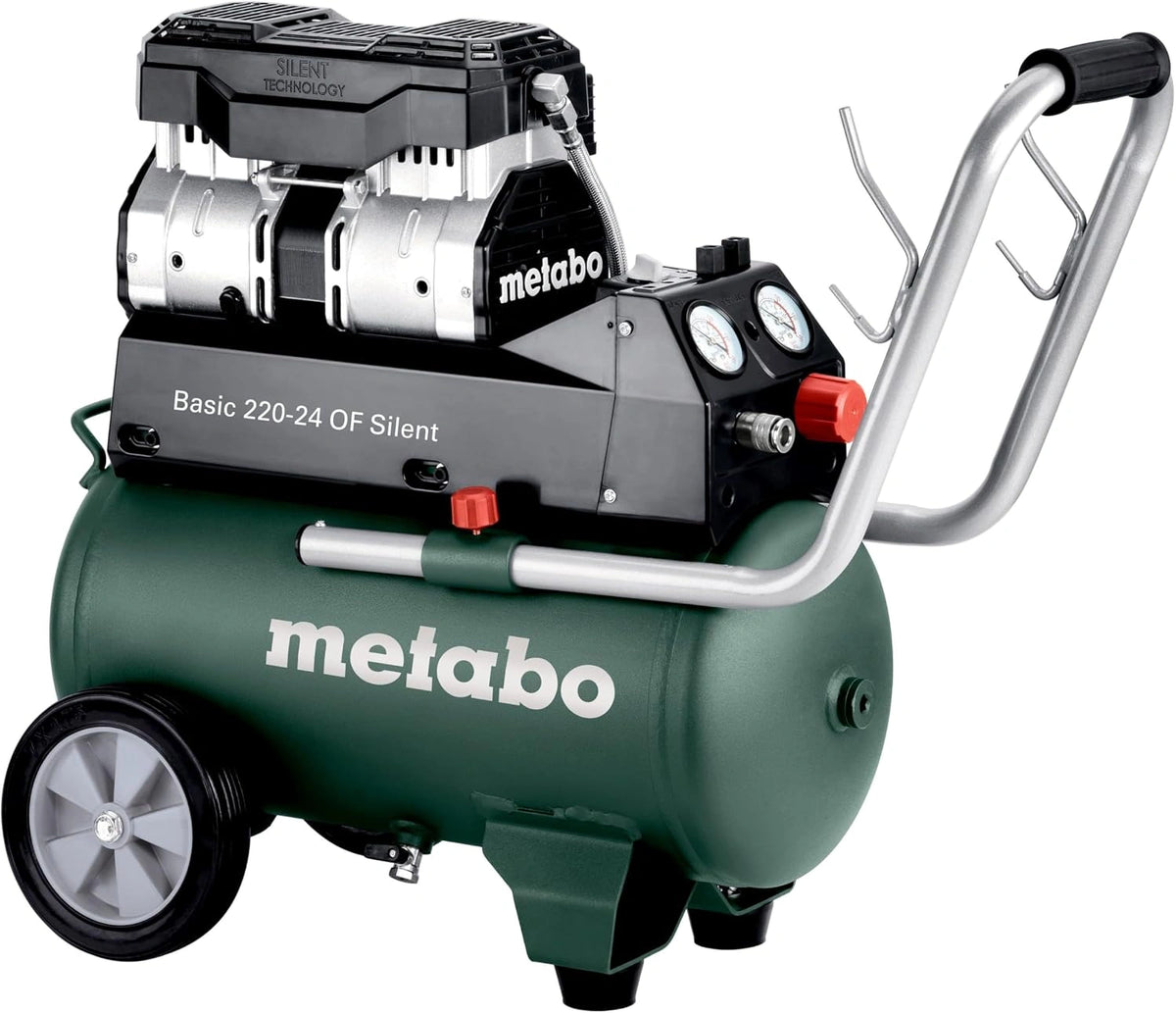 Metabo Compressor Basic 220-24 OF Silent, 24 liter ketel, 8 bar druk, 110 l/min vulvermogen, olievrij, stil