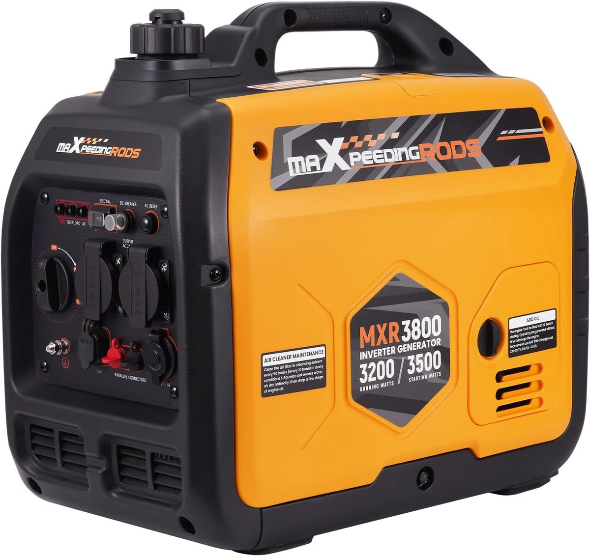 MaXpeedingrods 3500 W inverter-stroomgenerator, lichte en mobiele, zwart