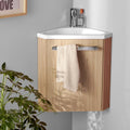 Skino hoekwastafel, eiken decor, zilver