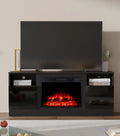 M.C.Haus Elektrische open haard met tv-standaard, 58,8 cm open haard, voor tot 143,9 x 80 cm tv, moderne houtstructuur