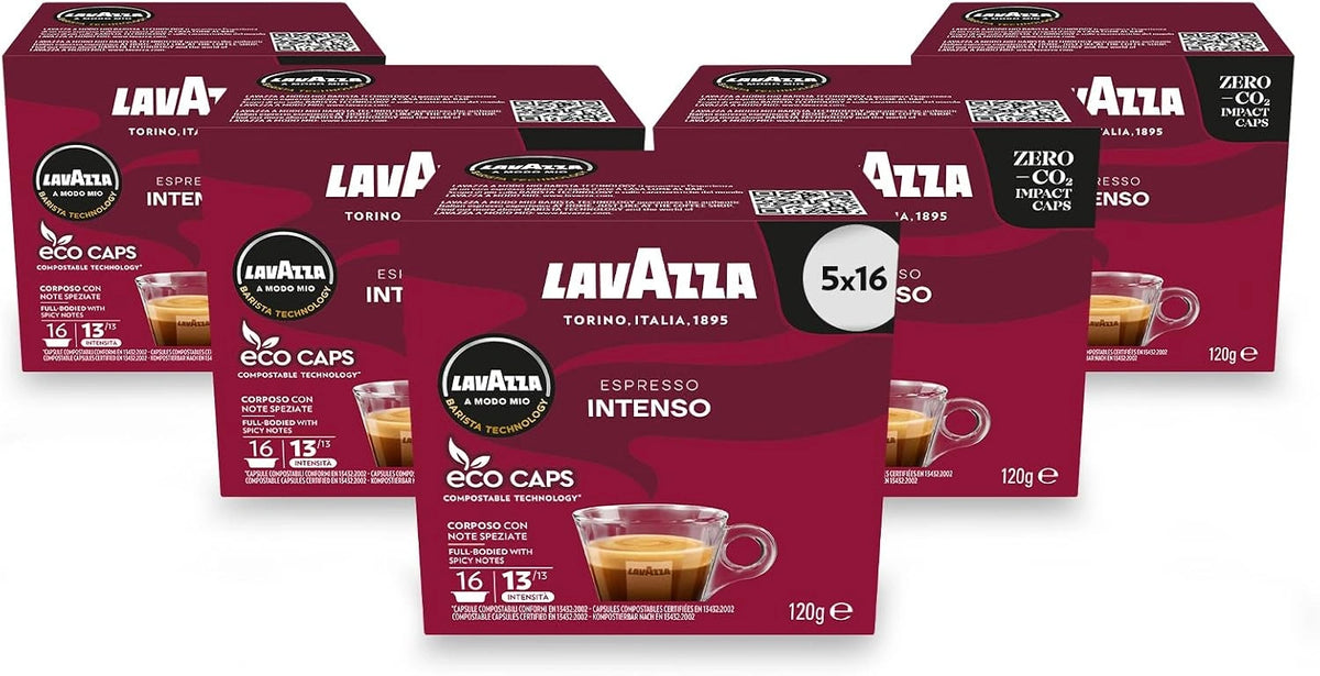 Lavazza A Modo Mio Espresso Intenso, Koffie Capsules, Geroosterde koffie, 80 Capsules, bruin