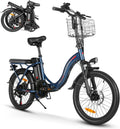 SAMEBIKE Elektrische fiets voor volwassenen, 50,8 cm (20 inch), e-bike met pedaalondersteuning, accu 36 V, 12 Ah, mountainbike