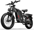 Elektrische fiets voor volwassenen, dubbele motor, 52 V 24 Ah lithium-ion-accu, maximale looptijd van 45 tot 90 kilometer, 20 inch brede banden